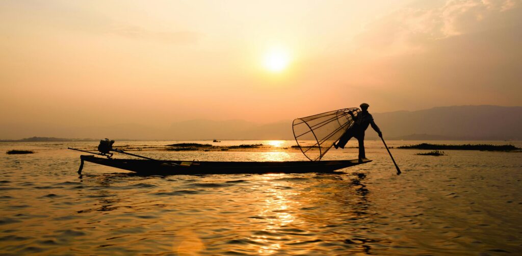 Fisherman on boat